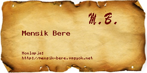 Mensik Bere névjegykártya